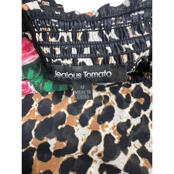 Jealous Tomato Women's Floral Animal Print Blouse - Picture 3 of 7